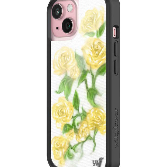 Wildflower iPhone case 15 Yellow Roses Flowers Yellow Cute
