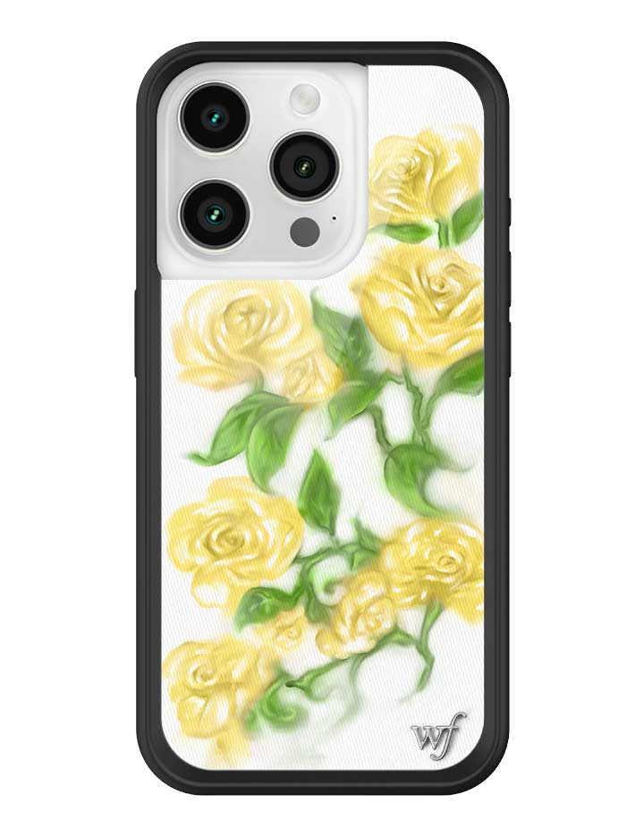 Wildflower iPhone case 15 Pro Yellow Roses Flowers Yellow Cute