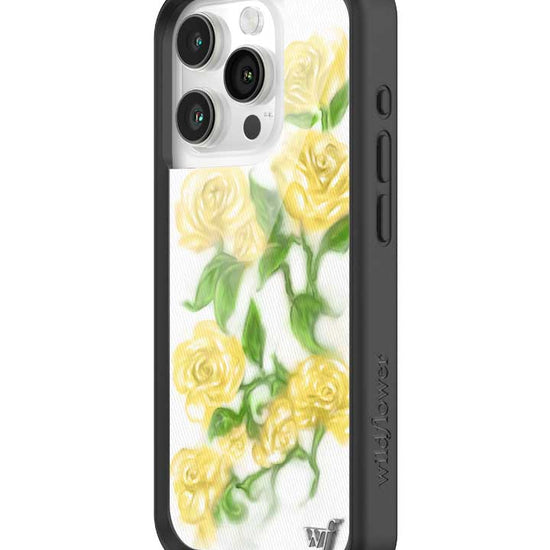 Wildflower iPhone case 15 Pro Yellow Roses Flowers Yellow Cute