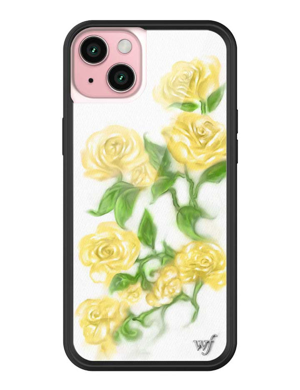 Wildflower iPhone case 15 Plus Yellow Roses Flowers Yellow Cute