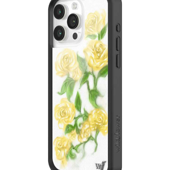 Wildflower iPhone case 15 Pro Max Yellow Roses Flowers Yellow Cute