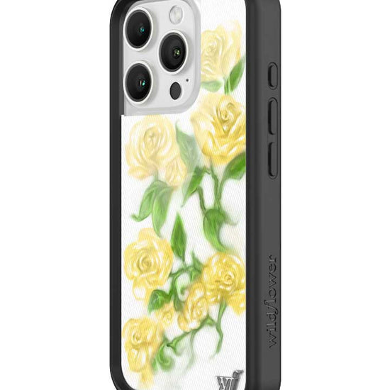 Wildflower iPhone case 16 Pro Yellow Roses Flowers Yellow Cute