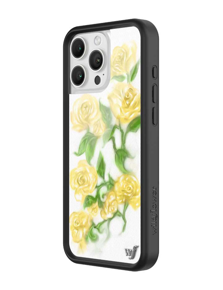 Wildflower iPhone case 16 Pro Max Yellow Roses Flowers Yellow Cute