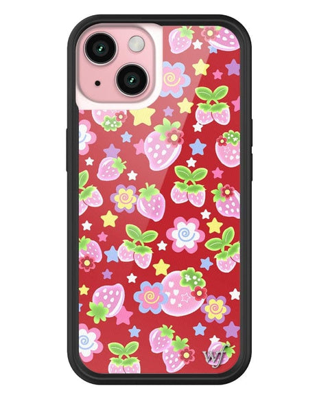 名入れ♡ムーンスティック✨フラワー花柄 キラキラ☆惑星 レインボー iPhone Star Berries iPhone 15 Pro Max Case – Wildflower Cases