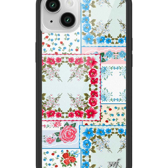 Wildflower iPhone case 14 Sweetheart Patchwork Blue Cute
