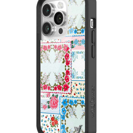 Wildflower iPhone case 14 Pro Sweetheart Patchwork Blue Cute