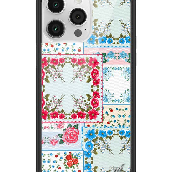 Wildflower iPhone case 14 Pro Max Sweetheart Patchwork Blue Cute