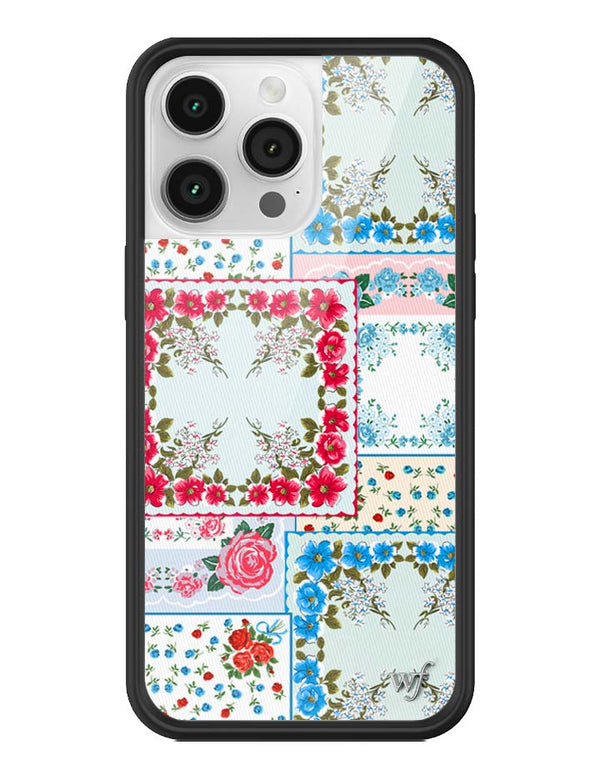 Wildflower iPhone case 14 Pro Max Sweetheart Patchwork Blue Cute