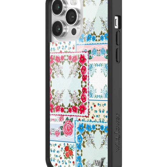Wildflower iPhone case 14 Pro Max Sweetheart Patchwork Blue Cute