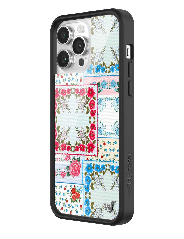 Wildflower iPhone case 14 Pro Max Sweetheart Patchwork Blue Cute