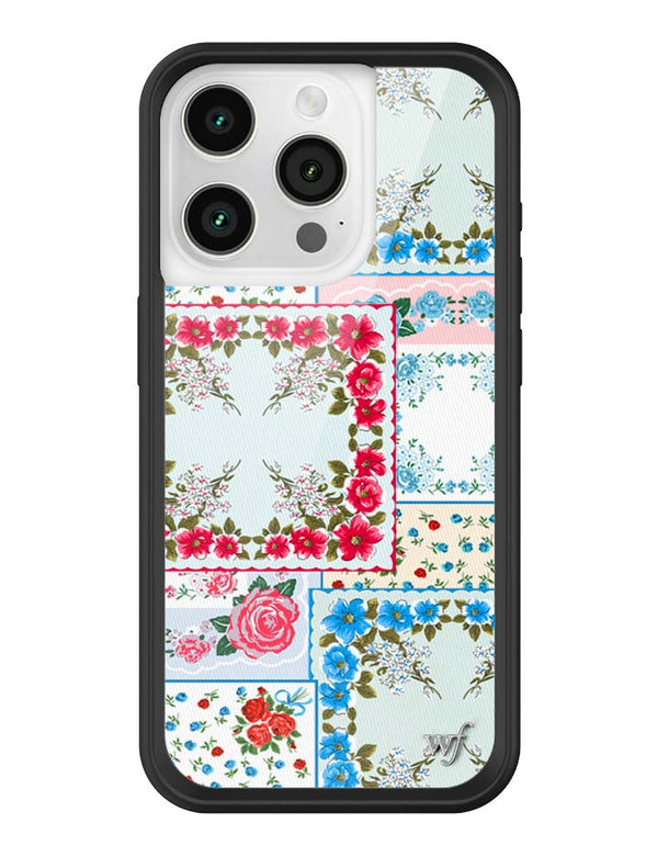 Wildflower iPhone case 15 Pro Sweetheart Patchwork Blue Cute