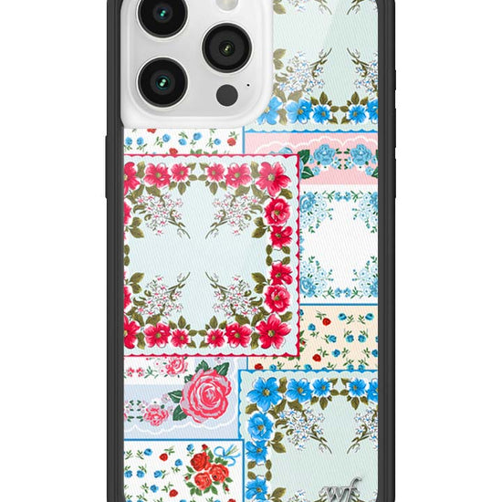Wildflower iPhone case 15 Pro Max Sweetheart Patchwork Blue Cute