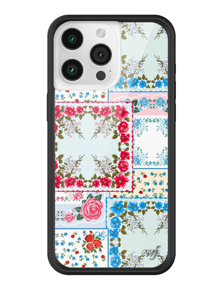 Wildflower iPhone case 15 Pro Max Sweetheart Patchwork Blue Cute