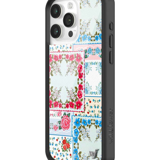 Wildflower iPhone case 15 Pro Max Sweetheart Patchwork Blue Cute