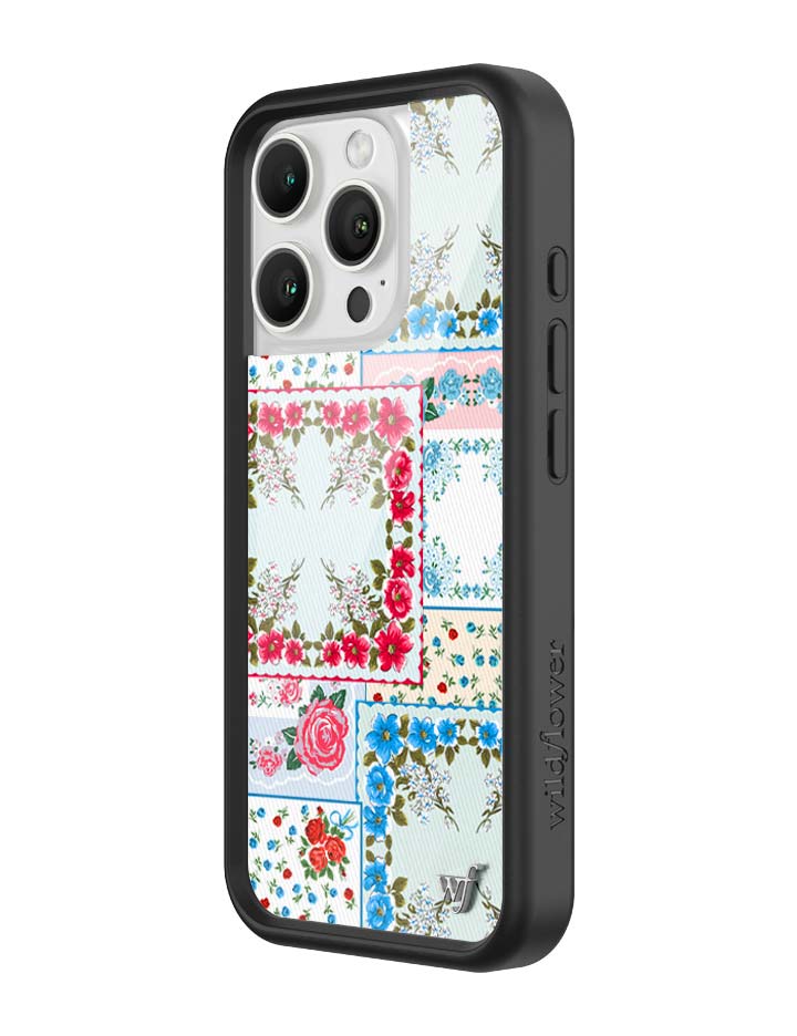 Wildflower iPhone case 16 Pro Sweetheart Patchwork Blue Cute