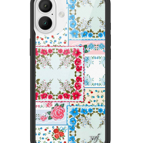 Wildflower iPhone case 16 Plus Sweetheart Patchwork Blue Cute