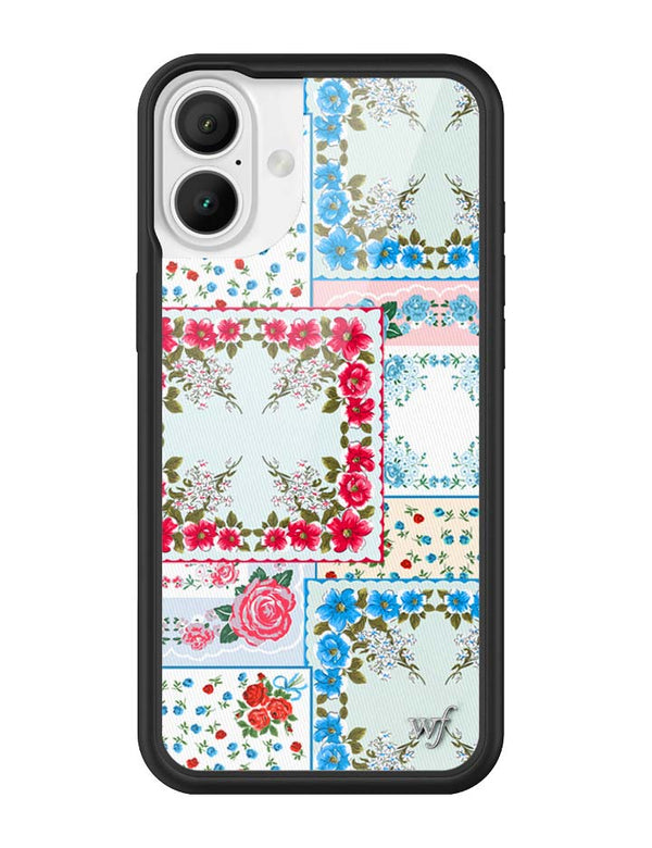 Wildflower iPhone case 16 Plus Sweetheart Patchwork Blue Cute