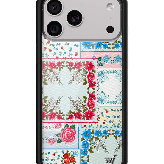 Wildflower iPhone case 17 Pro Max Sweetheart Patchwork Blue Cute