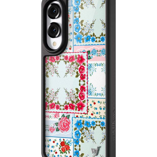 Wildflower Galaxy S25 case Edge Sweetheart Patchwork Blue Cute