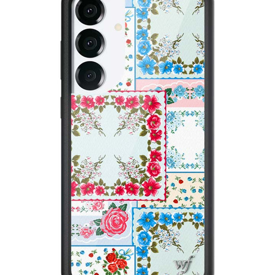 Wildflower Galaxy S25 case Plus Sweetheart Patchwork Blue Cute