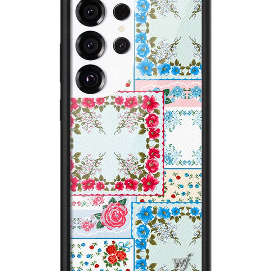 Wildflower Galaxy S25 case Ultra Sweetheart Patchwork Blue Cute