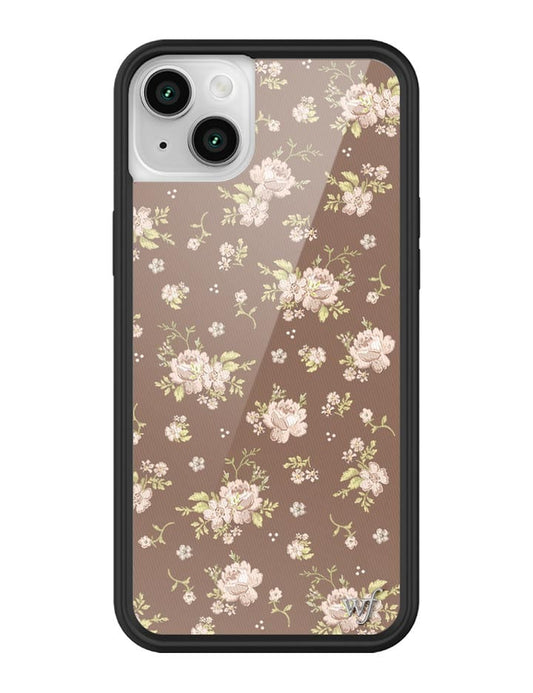 wildflower brown floral iphone 14 case