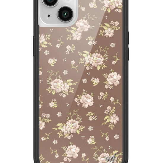wildflower brown floral iphone 14plus case