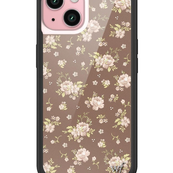 wildflower brown floral iphone 15 case