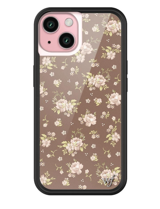 wildflower brown floral iphone 15 case