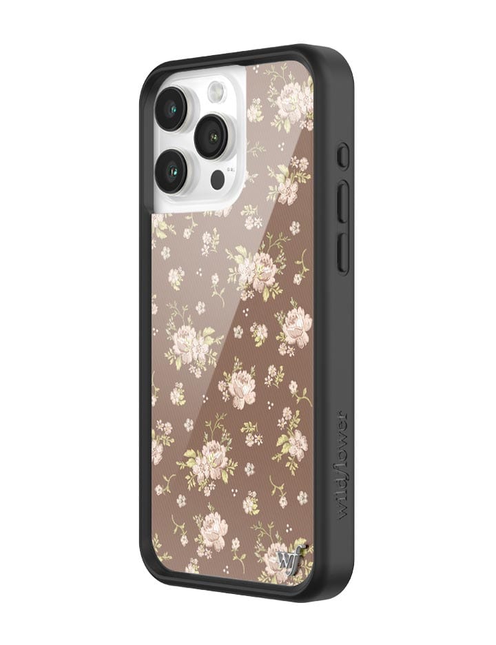 iPhone 15 Pro Max Case Brown Floral