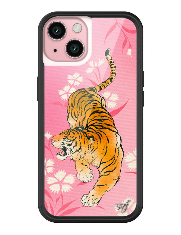 Wildflower iPhone case 15 Tiger Blossom Orange Cute