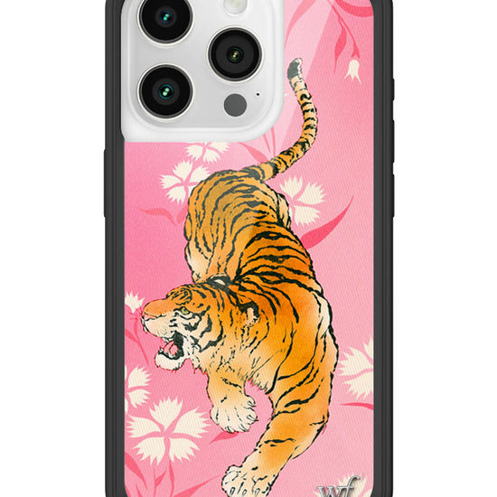 Wildflower iPhone case 15 Pro Tiger Blossom Orange Cute