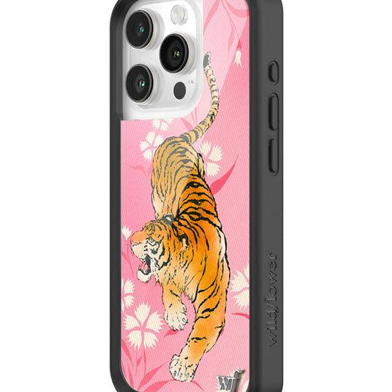 Wildflower iPhone case 15 Pro Tiger Blossom Orange Cute