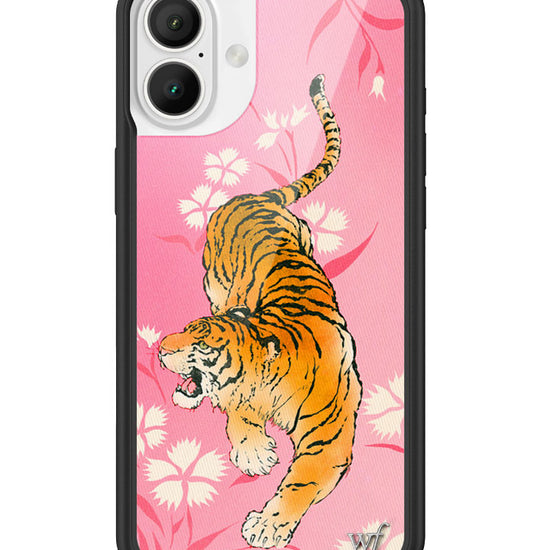 Wildflower iPhone case 16 Plus Tiger Blossom Orange Cute