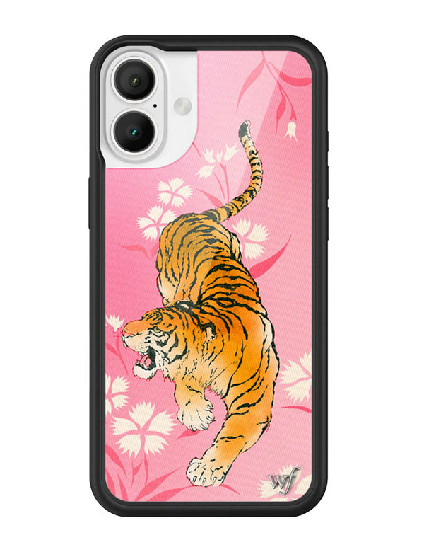 Wildflower iPhone case 16 Plus Tiger Blossom Orange Cute