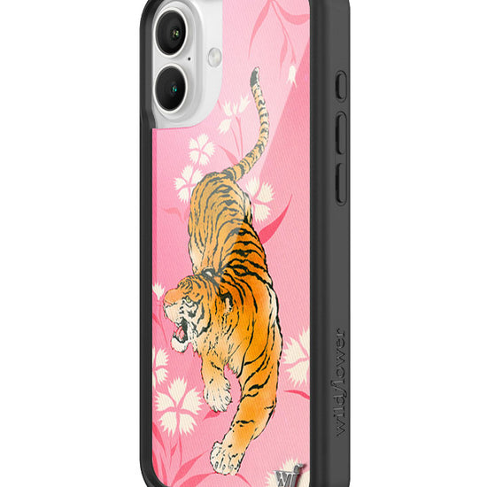 Wildflower iPhone case 16 Plus Tiger Blossom Orange Cute