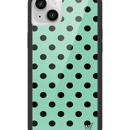Wildflower iPhone case 13 Polka Dot Turquoise Black Cute