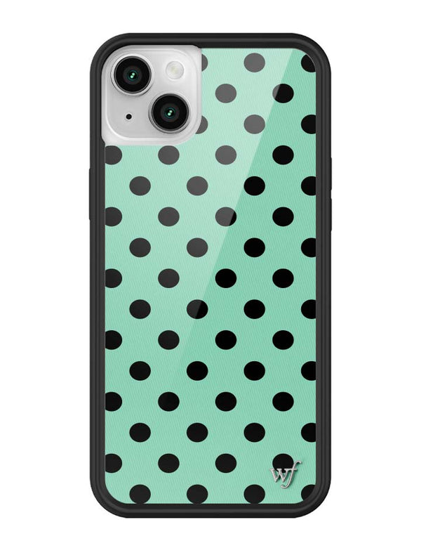 Wildflower iPhone case 13 Polka Dot Turquoise Black Cute