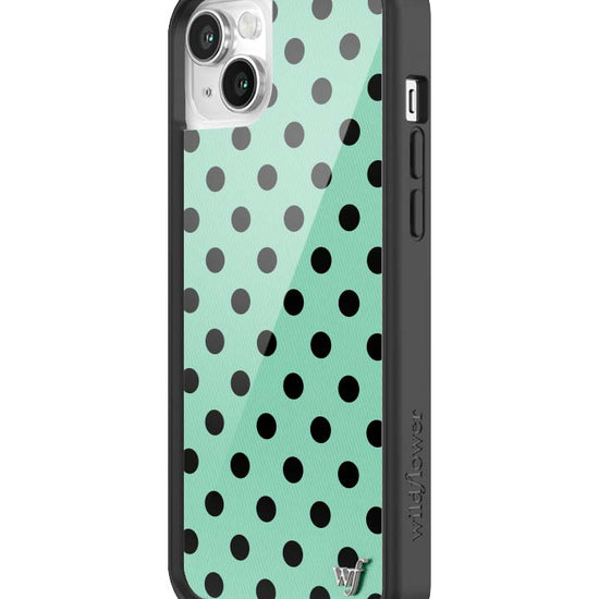 Wildflower iPhone case 13 Polka Dot Turquoise Black Cute