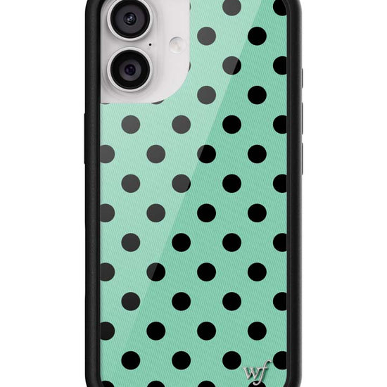 Wildflower iPhone case 17 Polka Dot Turquoise Black Cute