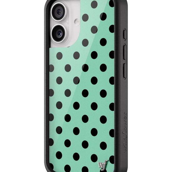 Wildflower iPhone case 17 Polka Dot Turquoise Black Cute