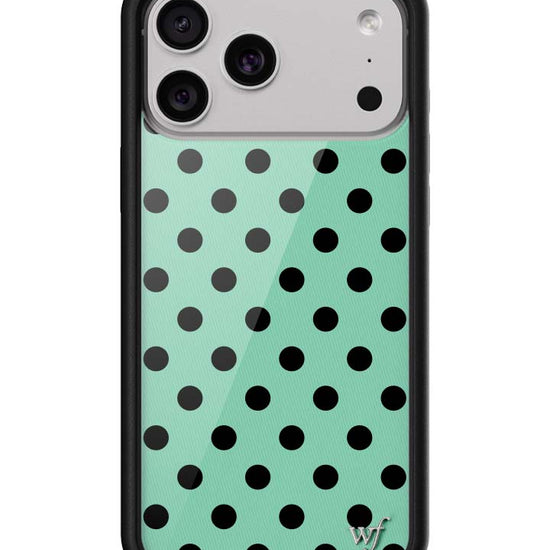 Wildflower iPhone case 17 Pro Max Polka Dot Turquoise Black Cute