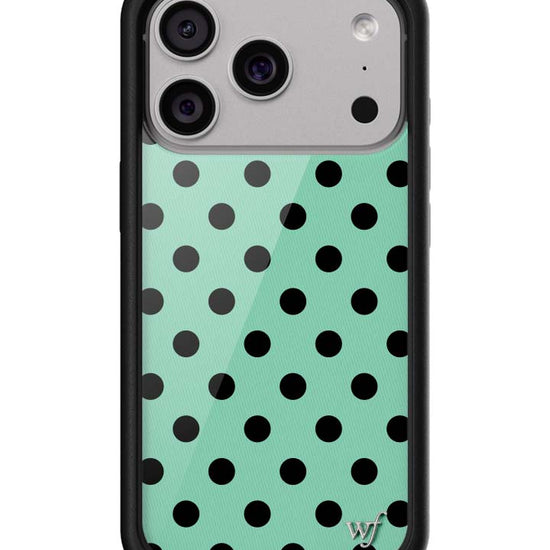 Wildflower iPhone case 18 Pro Polka Dot Turquoise Black Cute