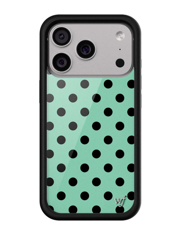 Wildflower iPhone case 18 Pro Polka Dot Turquoise Black Cute