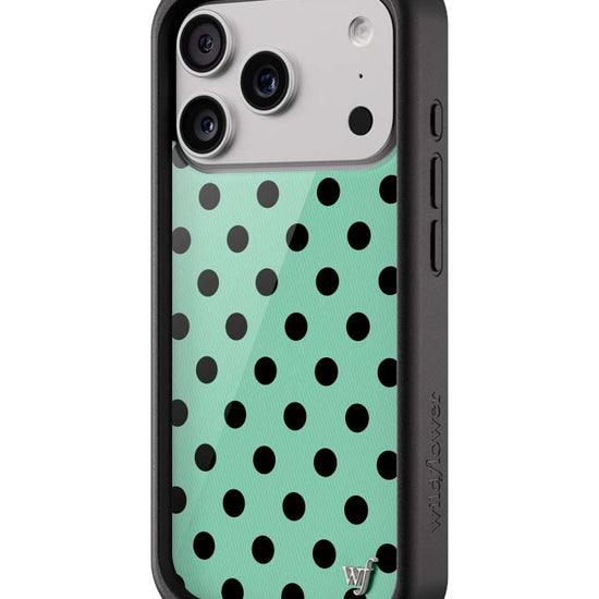 Wildflower iPhone case 18 Pro Polka Dot Turquoise Black Cute