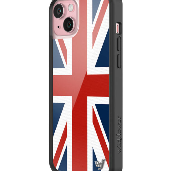 Wildflower iPhone case 15 Plus Union Jack Red Cute