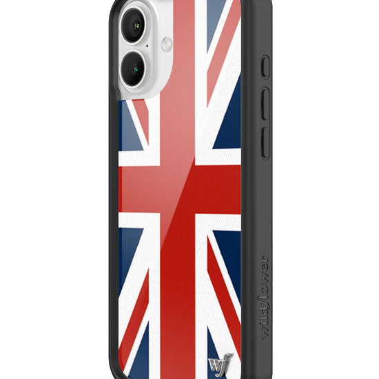 Wildflower iPhone case 16 Plus Union Jack Red Cute