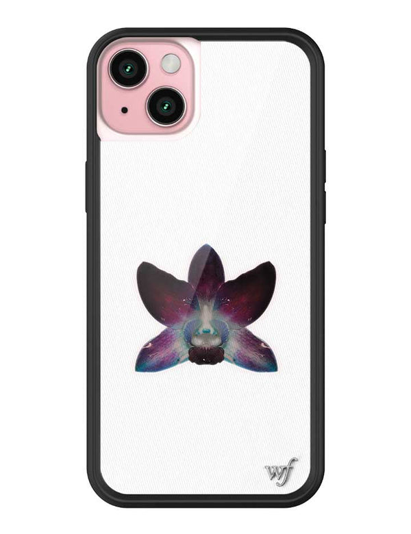 Wildflower iPhone case 15 Plus Orchid Flower Purple White