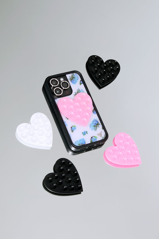 wildflower cases pink white black heart stickeez