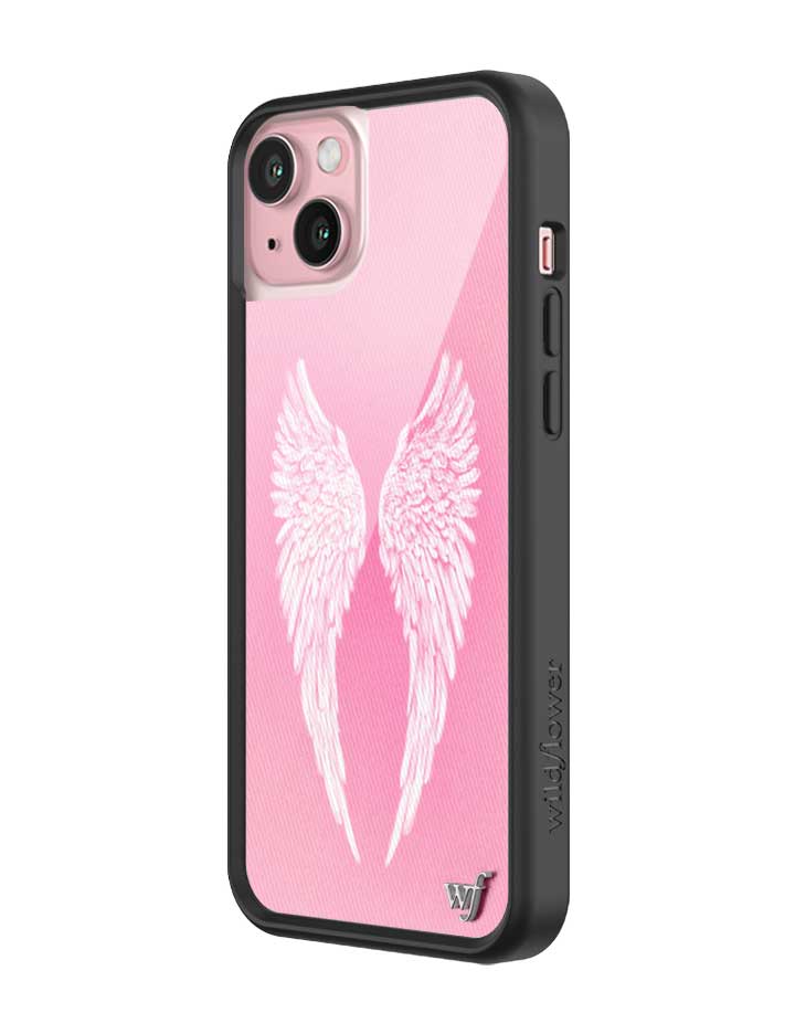 Wildflower iPhone case 15 Plus Angel Baby Pink Cute